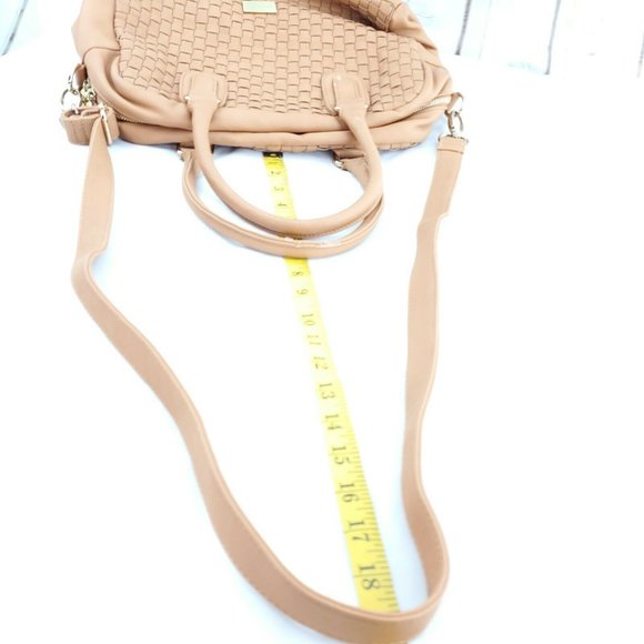 Cornelia Guest Womens Chestnut Braided Leather Convertible Handbag Purse - Picture 12 of 15